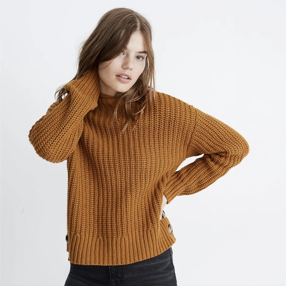 Madewell Mockneck Side-Button Pullover Sweater XXS - Picture 2 of 8